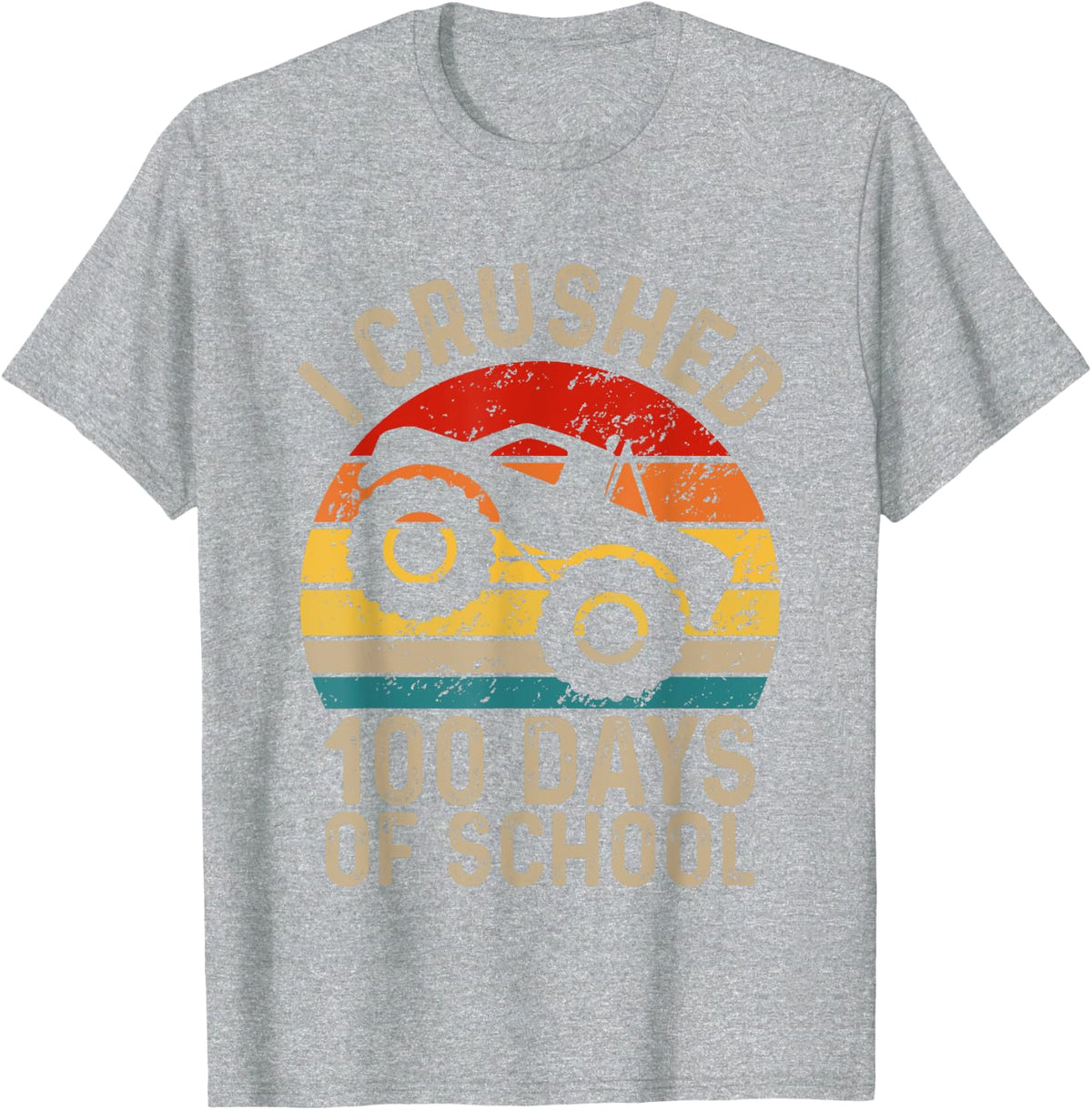 I Crushed 100 Days Of School Boys Kids 100th Day Of School T-Shirt - Heather Grey