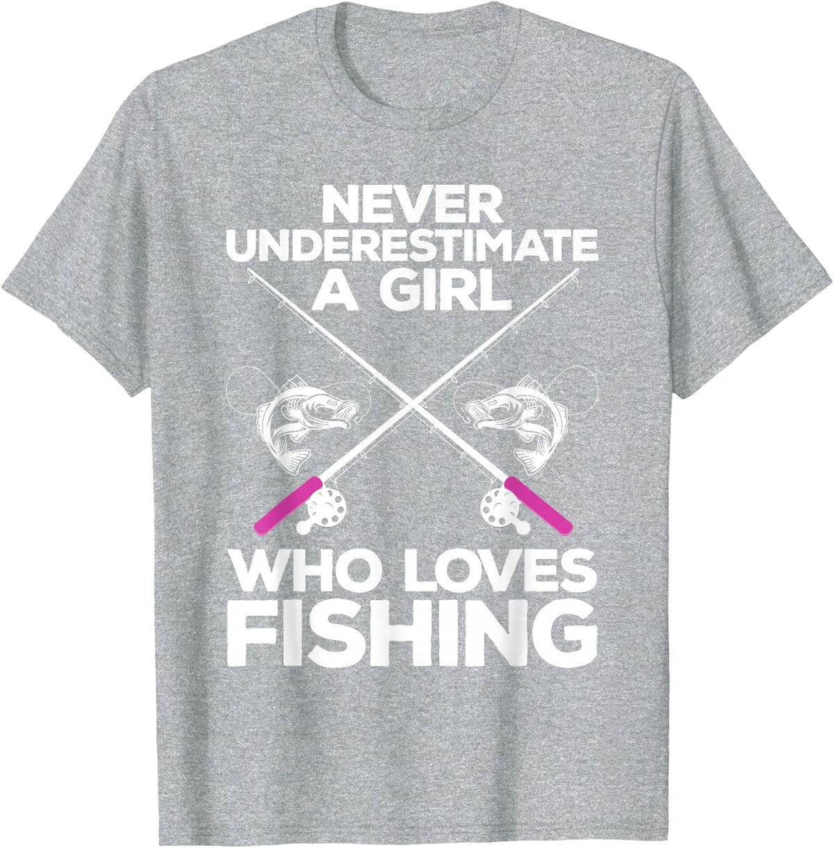 Cool Fishing For Women Girls Fisherman Fish Lure Saltwater T-Shirt - Heather Grey