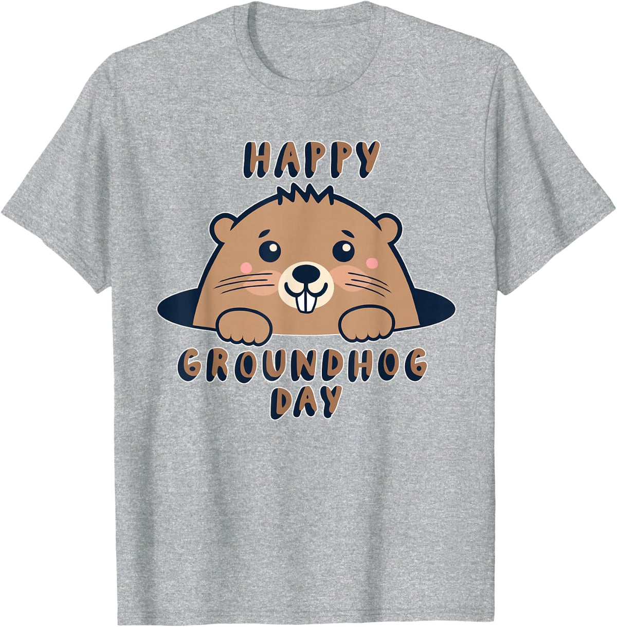 Punxsy Phil's Cute Groundhog Day Feb 2nd Holiday Kids Design T-Shirt - Heather Grey