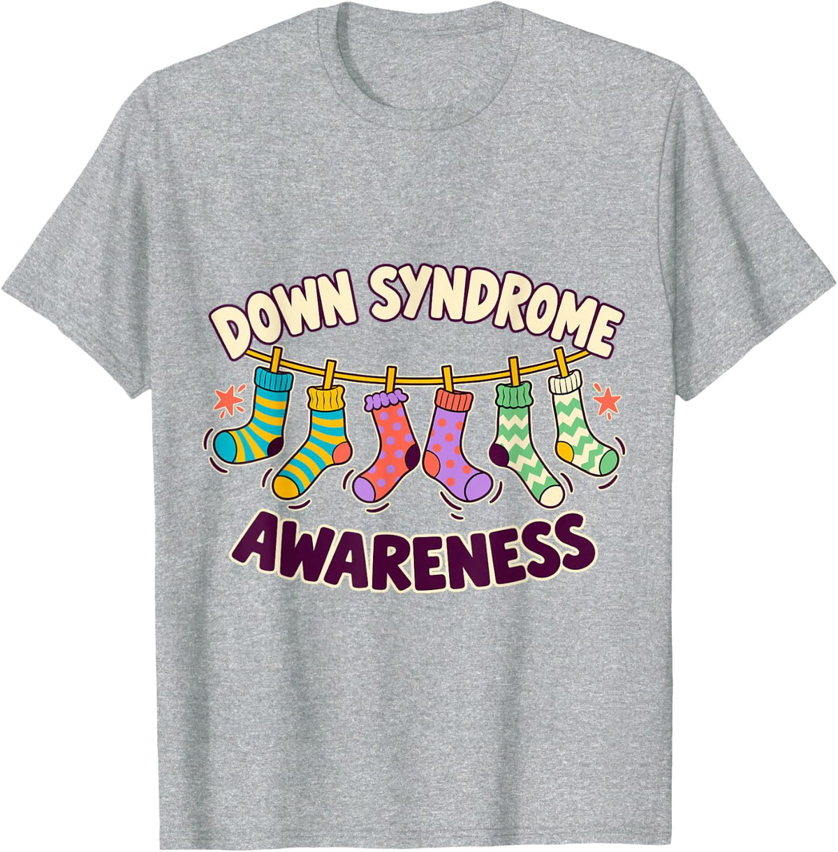 Down Syndrome Awareness Support T-Shirt - Heather Grey