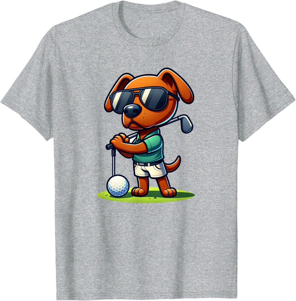 Rhodesian Ridgeback Enthusiasts Golf Adventure Design T-Shirt - Heather Grey
