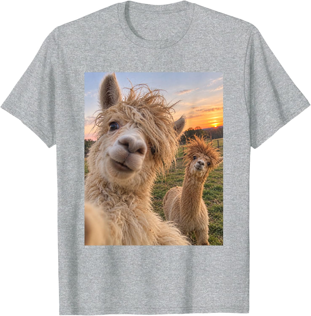 Funny Alpaca Bad Hair Day Fluffy Farm Animal Humor T-Shirt - Heather Grey