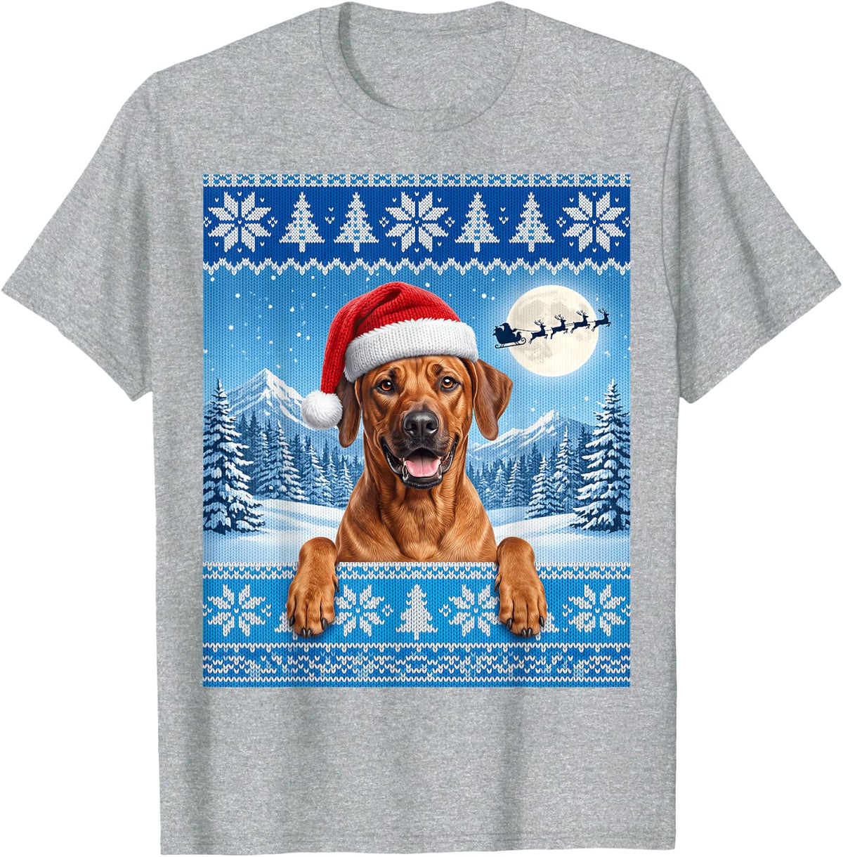 Red Wheaten Rhodesian Ridgeback Dog T-Shirt - Heather Grey